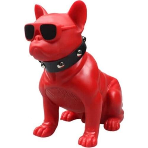 FM Bluetooth Speaker Bulldog Mini Speaker Car Bluetooth Audio Subwoofer Card Wireless Dog Head Personality Creative Speakers