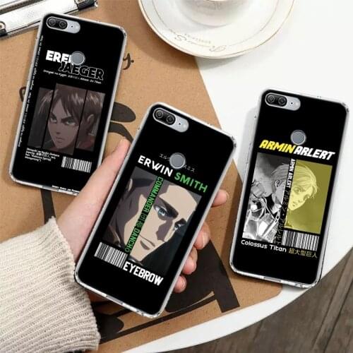 Hot Anime Attack on Titan Phone Case For Huawei Honor 9 8A 8S 8X 7X 7A 20 10 Lite Pro 9X Y9 Y8 Y7 Y6 Y5 V20 V30 10i20i Y9S Coque