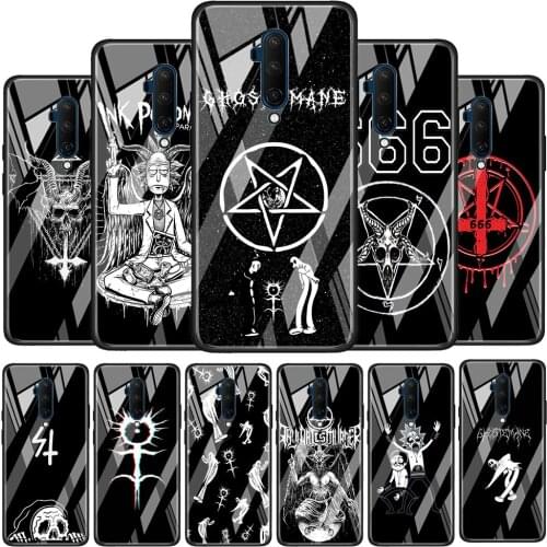 Pentagram 666 Demonic Tempered Glass Cover For OnePlus Z 7 8 9 7T 8T 9R Nord 5G Pro Silicone Phone Case Coque