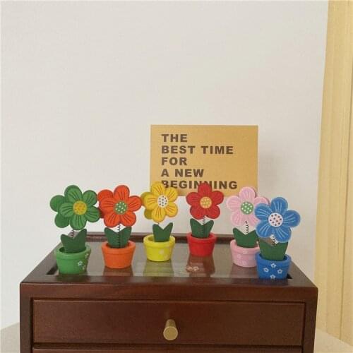 CuteLife Nordic INS Small Wooden Flowers Photo Clip Home Garden Decoration Accessories For Living Room Desk Decoration Ornament