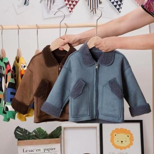 Baby Winter Thick Coat 1-6 Years Old Boy Outwear Infant 2019 Winter Childrens Lamb Cashmere Jackets Toddler Plus Velvet Jacket
