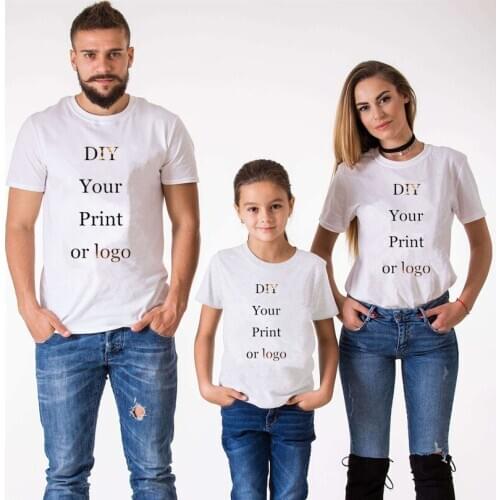 DIY your own logo design custom Family Matching Clothes Father Mother Son Daughter Family Look T-Shirt Boys girls tshirt top tee