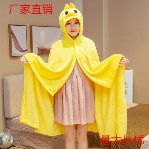 Flannel Blanket Cartoon Animal Office Student Nap Blankets Dinosaur Panda Sofa Throw Blanket Shawl Cloak