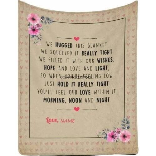 Personalized Custom Name Message Blanket We Filled It with Our Wishes, Hope and Love and Light, Soft Throw Blanket