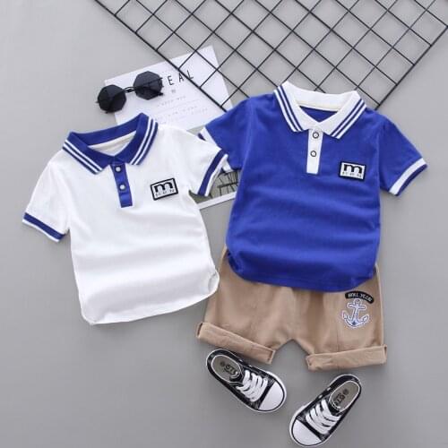 Summer New Style Clothing Sets Baby Boy Clothes POLO Shirt Shorts 2Pcs Sailor Suit For Children Casual Short Sleeve