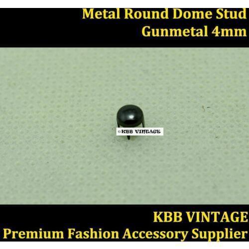 Punk DIY Metal Round Dome Stud 4mm in Gunmetal with 4 Prongs Claws for Leather Craft/Bag/Shoe/Clothing/Cap/Jacket