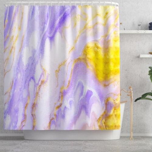 Marble Bathroom Shower Curtain Fabric Shower Curtain with Hooks,Decorative Bathroom Accessories,Water Proof,180x180cm