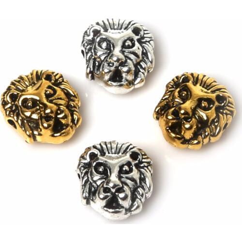 Wholesale Antique Gold Tone Lion Head rose quart malachite Stone Beaded yoga Men Pulseras Hombre Beads For Bracelet