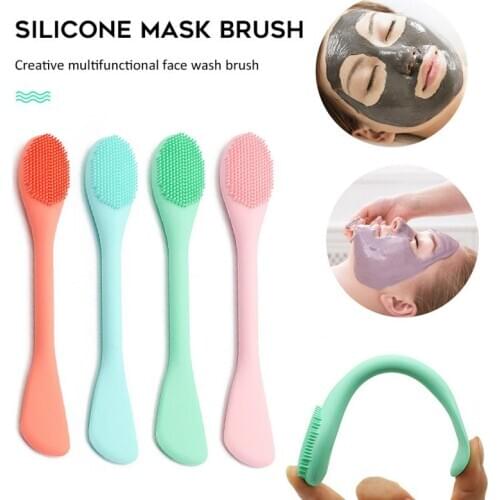 Soft Silicone Dual-use Face Washing Brush Remover Blackhead Face Exfoliating Pore Cleaner Brush Tool Mask Brush Face Wash Brush