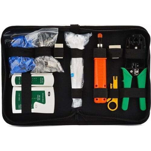 Network Repair Tool Kit RJ45 RJ11 RJ12 CAT5 CAT5E Cable Tester Stripping Plier Crimp Crimper Set