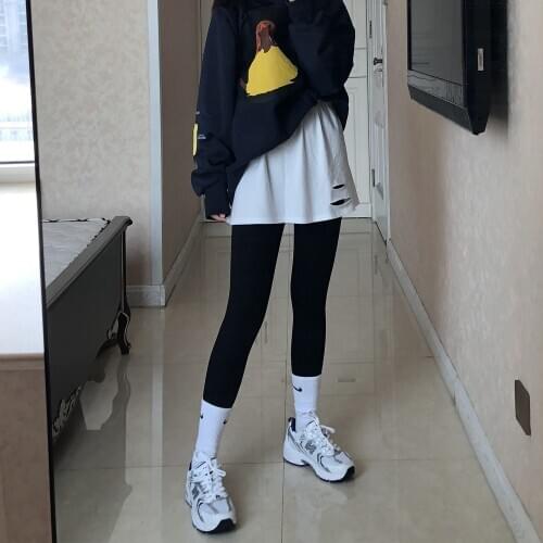 Underskirt for sweater stacking petticoat short white hole bottoming skirt side split winter half length slip dress dropshipping