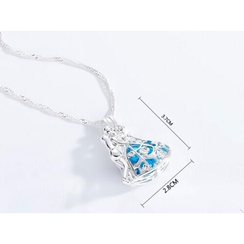 New Pearl Pendant Cinderella And Prince Pearl Necklace Trendy Party Jewelry Women Gift Link Chain Long Marry Necklace