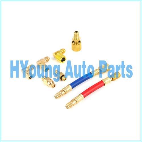 Car A/C Air Conditioning Refrigeration R134A R12 Connector Adapter Hose