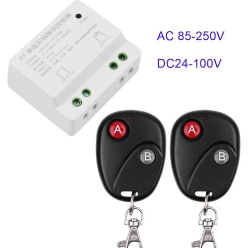 AC 110V 220V 1 CH Remote Control Switch Receiver Wireless RF Black Transmitter For Hall Bedroom Lights Lamp ON OFF In 433 Mhz