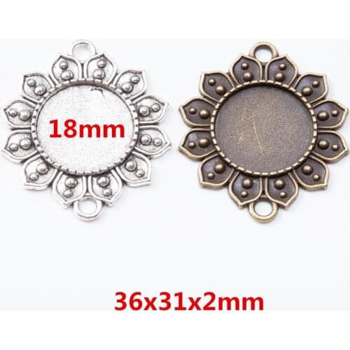 10 pieces of retro metal zinc alloy Frame with inner diameter 18mm pendant for DIY handmade jewelry necklace making 7437