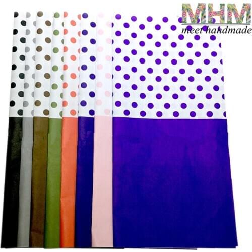 Xmas Wrapping Paper 10 Sheets DIY Flower Packaging Material Double Color Round Dot Bouquet Decor Florist Supplies