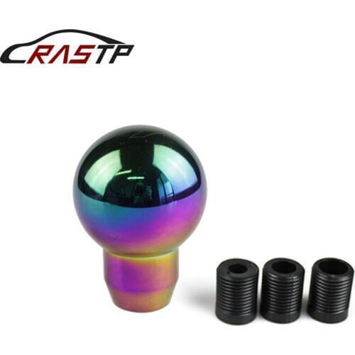RASTP-1 Set Universal Car Gear Shift Knob Aluminum Manual Gear Stick Shift Shifter Lever Knob Round Ball with logo RS-SFN040
