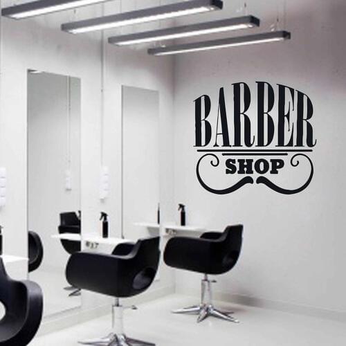 Barbershop sign wall sticker Detachable vinyl Barbershop Logo Stickers Window Decals Barbers Logo Hair Salon Wall Decal G168