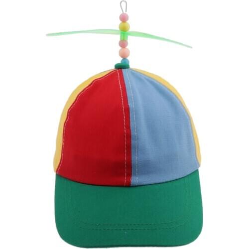 Rainbow Propeller Spinner Hat - Kid & Adult Size with Adjustable Hat Snapback - Costume Accessories