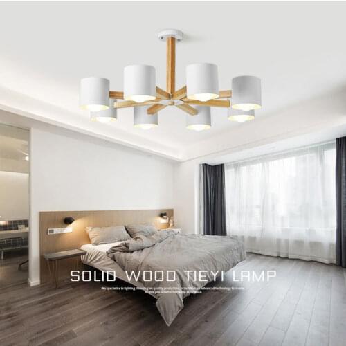 Nordic wooden LED hotel restaurant modern ceiling living room bedroom white ceiling lamp villa aisle lamp wholesale