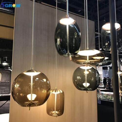 SGROW Modern Glass Pendant Lights for Living Room Dining Room Bar Bedroom Led Hanging Lamp Simple Indoor Lighting Fixtures
