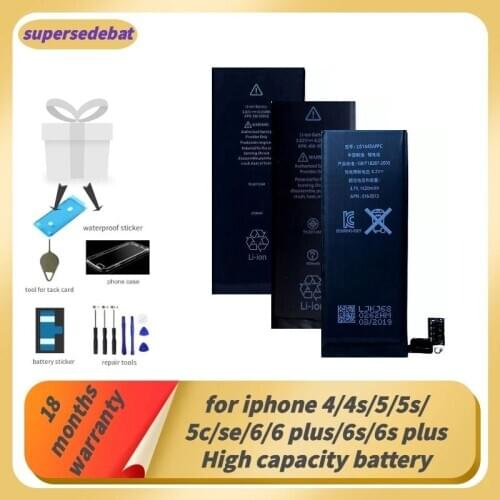 Supersedeba for Iphone 5 Battery Batterie for Iphone 6s for Iphone 4 4s 5 5s 5c Se 6 6 Plus 6s 6s Plus Bateria The Phone Mobile