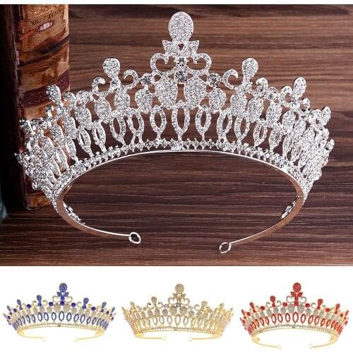 Baroque bridal crown tiara rhinestone hair accessories queen luxury big crown wedding headdress accessories hair jewelry