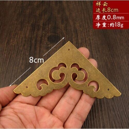 Corner Brackets Chinese style antique copper jewelry box door corner angle copper decorative trim A16