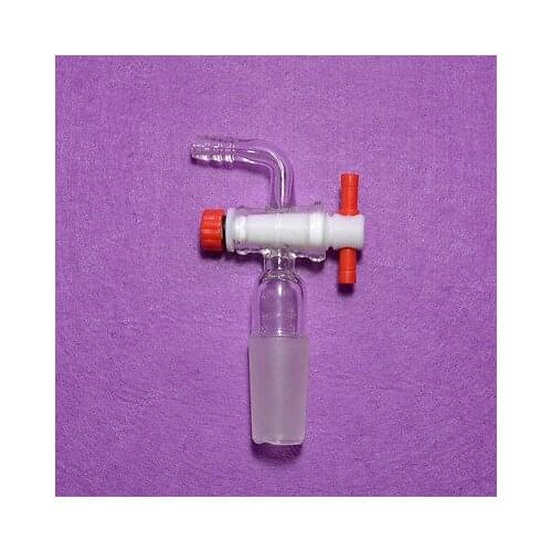 Vacuum Adapter 90 Bend with PTFE Stopcock, with Hose Connection,glass Valve24/29