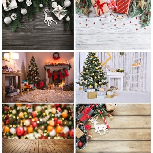 Vinyl Custom Photography Backdrops Flower and Wood planks Christmas Theme Photo Studio Background 1910232426FF-02