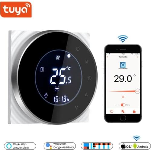 WiFi Thermostat for Gas Boiler Floor Heating Smart Temperature Controller 3A with 5+2 Six Periods Programmable Function TUYA APP
