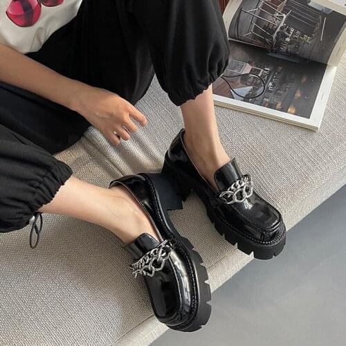 2021 New Metal Decoration Shoes Women Platform Genuine Leather Chunky Heels Pumps Spring Summer Party Basic Shoes Woman Heels