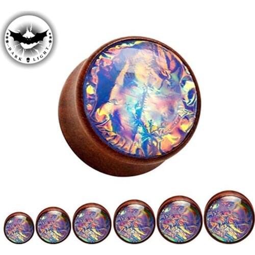 1 Pair Wooden Ear Tunnel plugs Ear Reamer sea-shell Ear Gauges Body Piercing Jewelry Ear Expander 8-25mm