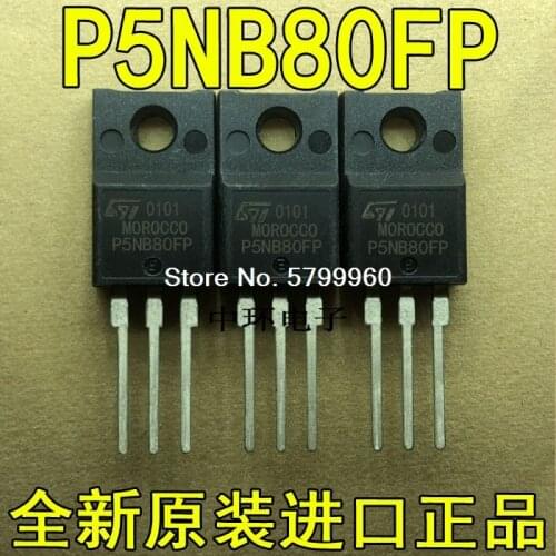 10pcs/lot P5NB80FP STP5NB80FP 5A800V TO220F transistor