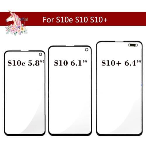 10pcs/lot For Samsung Galaxy S10 G973 / S10+ Plus G975 / S10E G970 Touch Screen Panel Front Outer S10 LCD Glass Lens Replacement