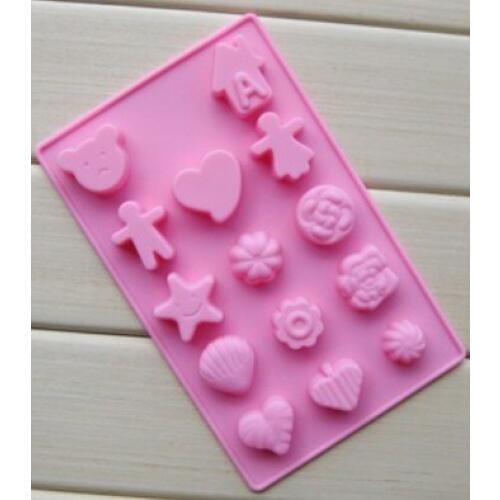 14 Shapes boy girl heart Rose love multi Shape Valentines Day chocolate Cake Mould