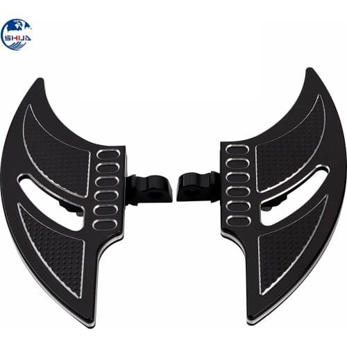 2x Motorcycle Rear Passenger Floorboards Foot Pegs Pedals For Harley Touring Dyna Sportster Electra Glide Road King Fatboy FLSTF