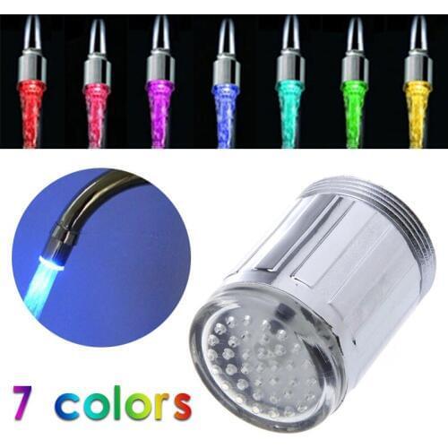 7 Colorful Tap Nozzle LED Light Faucet Water Shower LED Faucet Light Creative Drop Shipping Changing Colors TE Tap Faucets