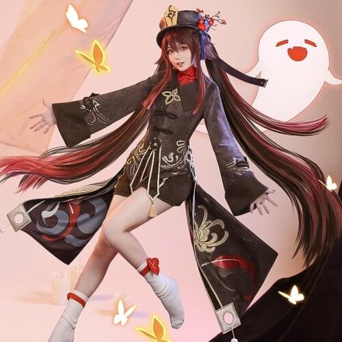 Anime Genshin Impact Hutao Game Suit Uniform Hu Tao Cosplay Costume Halloween Costumes For Women 2021 New