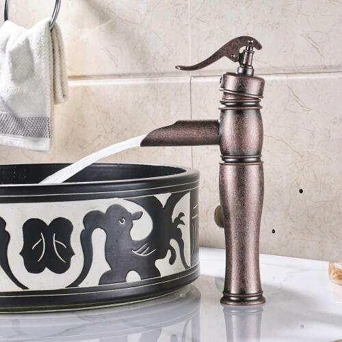 Antique Copper "Water Pump Look" Style Single Hole Basin Faucet Deck Mounted Single Handle Hot And Cold Water Tap ZD518
