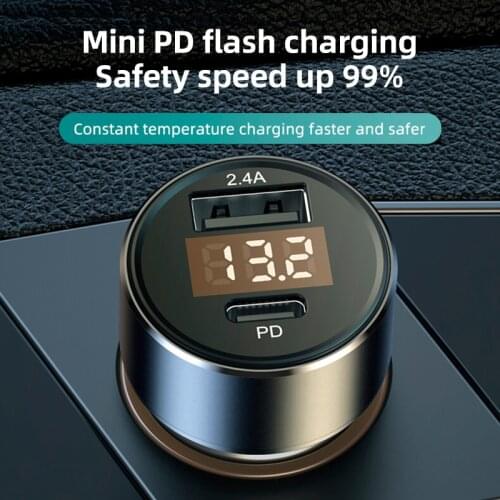18W Car Charger QC3.0 Fast Charge Car Mobile Phone Charging Car Charger Cigarette Lighter Type-C Car Charger