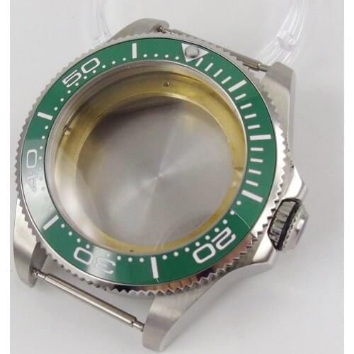 Fit NH35 Automatic Movement New 43mm Watch Case with Transparent Backcover Rotating Bezel
