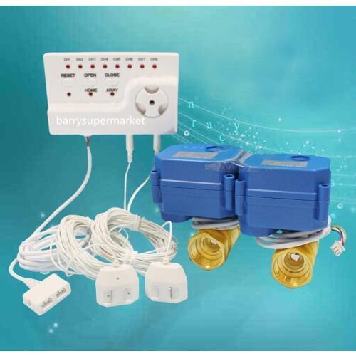 Water Leakage Detetor Sensor Alarms Monitor Flowmeter Indicator Water Saver Prevent Water Loss HIDAKA WLD-806 DN25 double valve