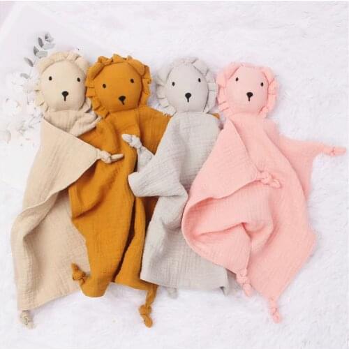 Kids Fashion Sleep Toy Soothe Appease Towel Bibs Newborn Sleeping Dolls Baby Cotton Muslin Comforter Blanket