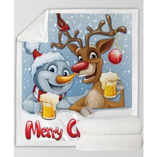 Fleece Sherpa Blanket Fashion Throw Blanket Adult New Year Gift Christmas Travel Party Decoration Bedspread Drop Ship