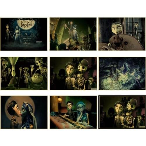 Tim Burton Movie Canvas Painting Vintage Corpse Bride Posters and Prints Art Print Mural Pictures Home Wall Decoration Cuadros