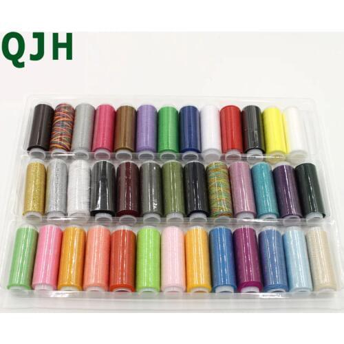 Hot 39 roll / lot, 200yards / roll, color mixed yarn DIY Hand Sewing Thread/ Sewing Machine embroidery industrial wholesale