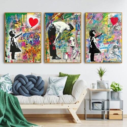 Banksy Street Graffiti Art Canvas Painting Abstract Wall Pictures for Living Room Wall Art Posters Prints Home Cuadros Decor