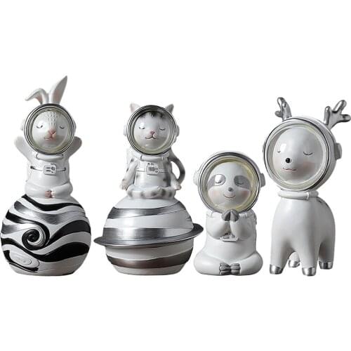 Art Animal Figurine Home Statue Astronaut Sculpture Ornament Decoration