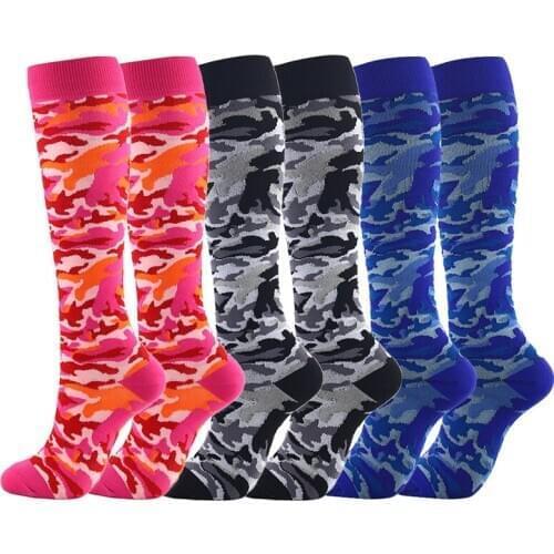 Camouflage Pattern Compression Stockings Training Cycling Football Sports Socks Nylon Fabric Prevent Varicose Veins 2021 New